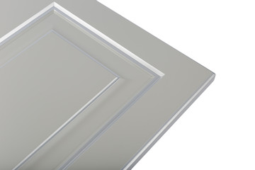 Background or concept of minimalist furniture facade for the kitchen, furniture interior on a white background.