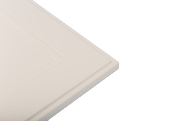 Background or concept of minimalist furniture facade for the kitchen, furniture interior on a white background.