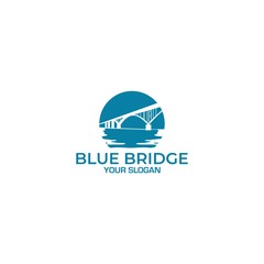 Bridge Blue Logo Design Vector
