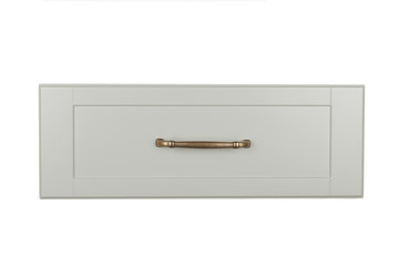 Background or concept of minimalist furniture facade for the kitchen, furniture interior on a white background.