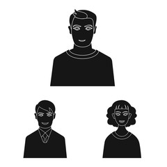 Vector illustration of photo and character symbol. Set of photo and face vector icon for stock.