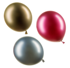Set of colourful chrome helium balloons, element of decorations