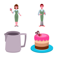 Vector design of cafe and house icon. Collection of cafe and restaurant stock vector illustration.