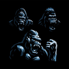 Head of an angry gorilla. © Masterlevsha