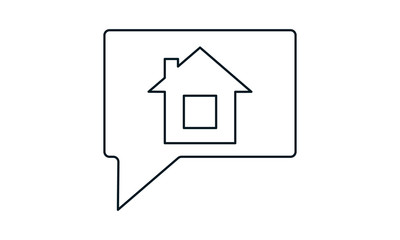 Fototapeta na wymiar Dream house icon flat style graphical symbol.