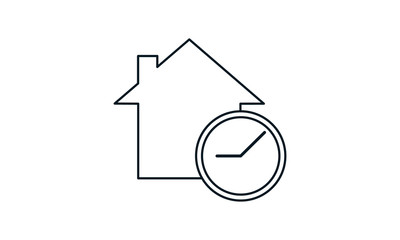 Real estate clock time icon. Element of real estate sign for mobile concept and web apps icon.
