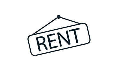 Rent price tag icon for rental services or real estate listings