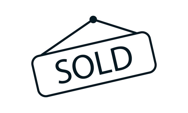 Sold vector icon, sold out symbol. Real estate element. Premium quality graphic design.