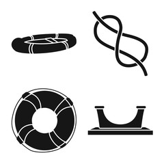 Isolated object of attributes and vintage icon. Collection of attributes and sea vector icon for stock.