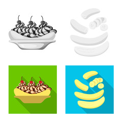 Isolated object of natural and vegetarian icon. Set of natural and eating stock vector illustration.