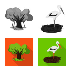 Vector design of traditional and tour symbol. Set of traditional and landmarks stock symbol for web.