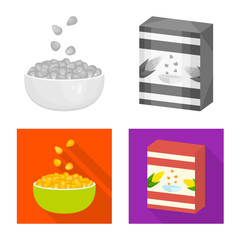 Isolated object of cornfield and vegetable icon. Collection of cornfield and vegetarian stock symbol for web.