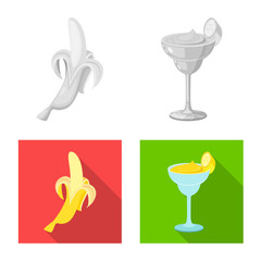 Vector illustration of natural and vegetarian symbol. Set of natural and eating stock symbol for web.