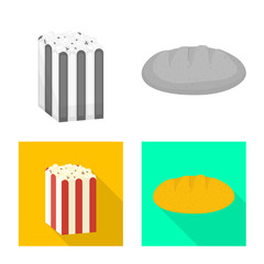 Isolated object of cornfield and vegetable icon. Collection of cornfield and vegetarian stock vector illustration.