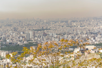 Obraz premium A view of polluted city of Tehran, capital city of Iran