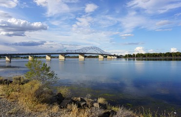 bridge over Columbia river in Tri-Cities Washington state