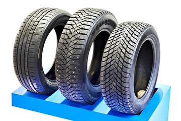 Tyres for cars isolated white
