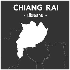 Fototapeta na wymiar Chiang Rai map Northern Thailand zone
