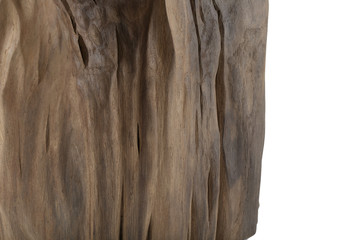 Carved sculpture of bog oak on a white background.