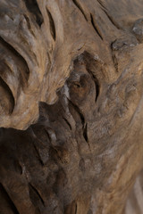 Beautiful texture of old carved stained oak.