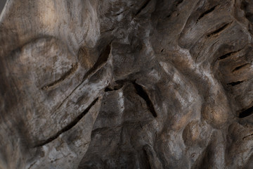 Beautiful texture of old carved stained oak.