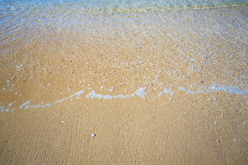 beautiful sandy beach and soft blue ocean wave