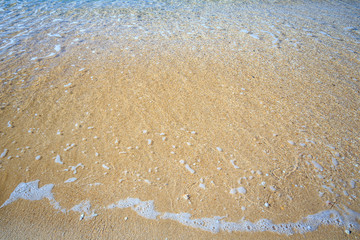 beautiful sandy beach and soft blue ocean wave