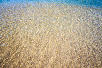 beautiful sandy beach and soft blue ocean wave
