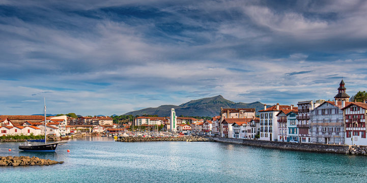 Fishing harbor of St Jean de Luz in the Basque Country, France