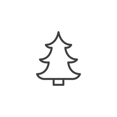 xmas tree line icon. linear style sign for mobile concept and web design. Christmas tree outline vector icon. Symbol, logo illustration. Vector graphics