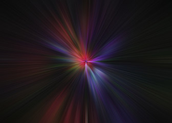 Light explosion star with glowing particles and lines. Beautiful abstract rays background.
