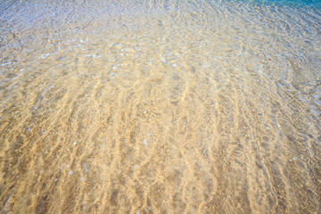 beautiful sandy beach and soft blue ocean wave