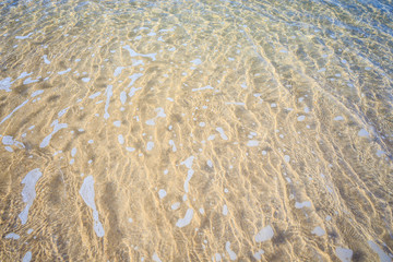 beautiful sandy beach and soft blue ocean wave