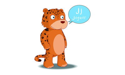 jaguar cartoon with J alphabet