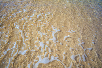 beautiful sandy beach and soft blue ocean wave