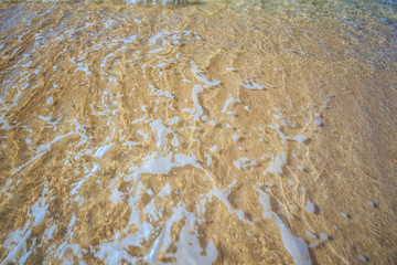 beautiful sandy beach and soft blue ocean wave