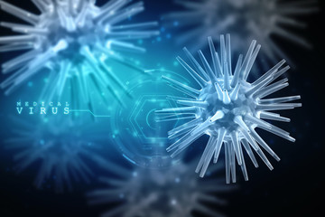 Fototapeta premium 3d rendering Virus bacteria cells background