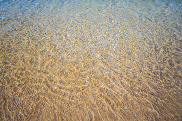 beautiful sandy beach and soft blue ocean wave