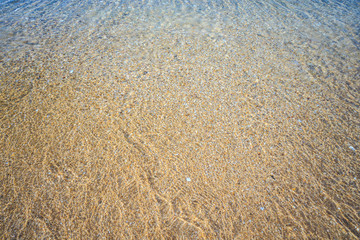 beautiful sandy beach and soft blue ocean wave