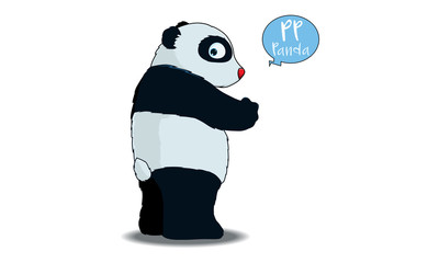 panda cartoon with P alphabet © yoeyoed413