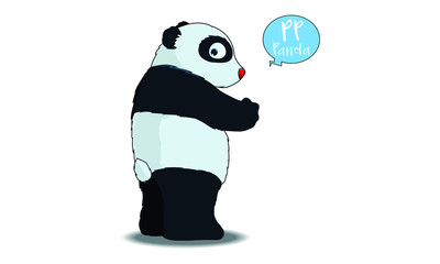 panda cartoon with P alphabet