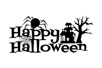 Happy Halloween lettering. Holiday lettering for banner. For poster, greeting card, party invitation.