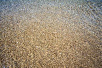 beautiful sandy beach and soft blue ocean wave