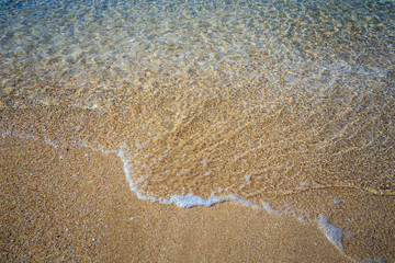 beautiful sandy beach and soft blue ocean wave