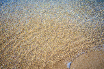 beautiful sandy beach and soft blue ocean wave