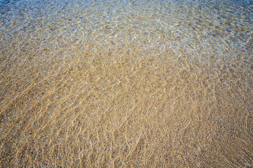 beautiful sandy beach and soft blue ocean wave