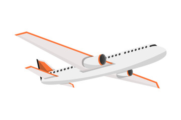 Airplane on a isolated white background. Flat vector illustration.