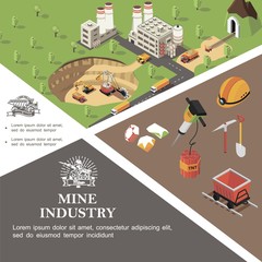 Isometric Mining Industry Colorful Template