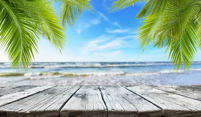 Empty old wooden table background