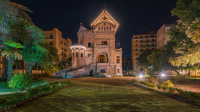 Villino Florio di Palermo di notte